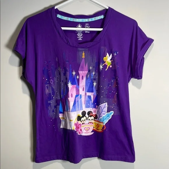 Disney Limited Edition Purple Tee with Fantasy Castle Design - Picture 1 of 8